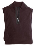 Men's luxury lambswool half zip with suede trim, fig, by Vedoneire of Ireland