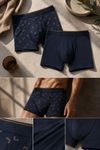 Men's Cotton Jersey Boxer Briefs, Navy Print, 2-Pack