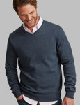 Men's luxury soft V neck cotton mix sweater, by Vedoneire of Ireland