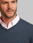 Men's luxury soft V neck cotton mix sweater, by Vedoneire of Ireland