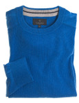 Men's blue cotton knit with texture body and plain knit sleeves by Vedoneire of Ireland