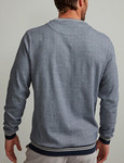 soft two tone casual crew neck sweatshirt, navy white, by Vedoneire of Ireland