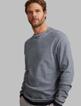 soft two tone casual crew neck, navy white, by Vedoneire of Ireland