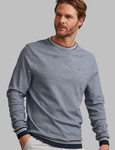 soft two tone casual crew neck, navy white, by Vedoneire of Ireland