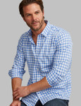 Men's soft bamboo mix  summer blue check shirt Vedoneire of Ireland