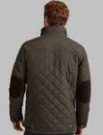 heritage style diamond quilt jacket with cord trim with elbow patches