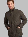 heritage style diamond quilt jacket with cord trim by Vedoneire of Ireland