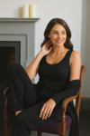 Women's Brushed Thermal Thick Strap Vest Winter Top (2224) Black by Vedoneire of Ireland