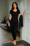 Women's Brushed Thermal Short Sleeve Winter Top (2223) Black by Vedoneire of Ireland