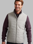 Soft winter grey hybrid padded gilet with knitted back, by Vedoneire of Ireland