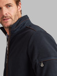 Men's  warm full zip navy fleece with pocket