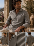 Long Sleeve Linen Shirt Olive