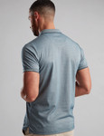 Men's smooth finish two tone polo, teal, with chest pocket