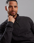lambswool half zip jumper, charcoal grey, by Vedoneire of Ireland