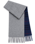 Plaid Plain Scarf (3114) Navy Grey