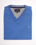 Men's Cotton V-Neck Sleeveless Jumper (4330) Blue Melange