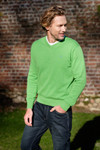 Mens Cotton V-Neck Jumper (4300 Fresh Grass) green sweater pullover