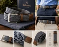 Mens Stretch Braided Belt (9002 Navy) by Vedoneire of Ireland