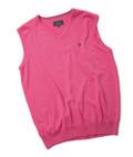 Men's Fine Gauge Cotton V-Neck Sleeveless Jumper (4220) Persian Pink
