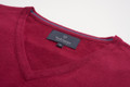 Men's Fine Gauge Cotton V-Neck Sleeveless Jumper (4220 Sangria) Red
