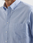 Men's Cotton Long Sleeve Oxford Shirt, Blue
