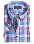 Soft wash short sleeve summer plaid shirt by Vedoneire of Ireland