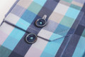 soft peach finish button down check shirt for men by Vedoneire of Ireland