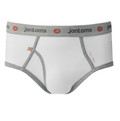 Luxury Fine Rib Support Brief, white with grey trim