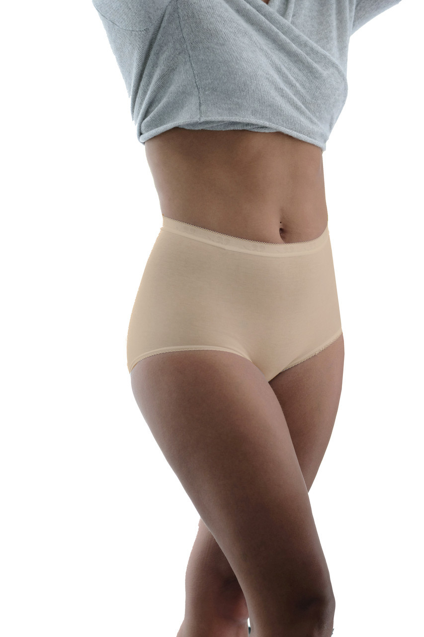 3 Pack of Womens Maxi Briefs (7001 Nude) High Waisted Panties