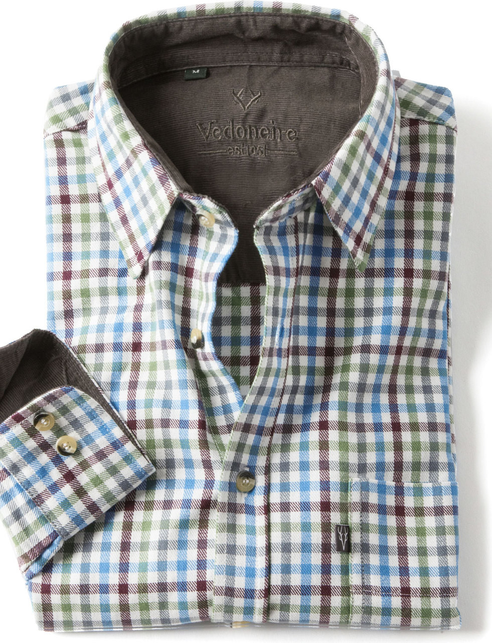 Mens Brushed Cotton Shirt Multi Tattersall