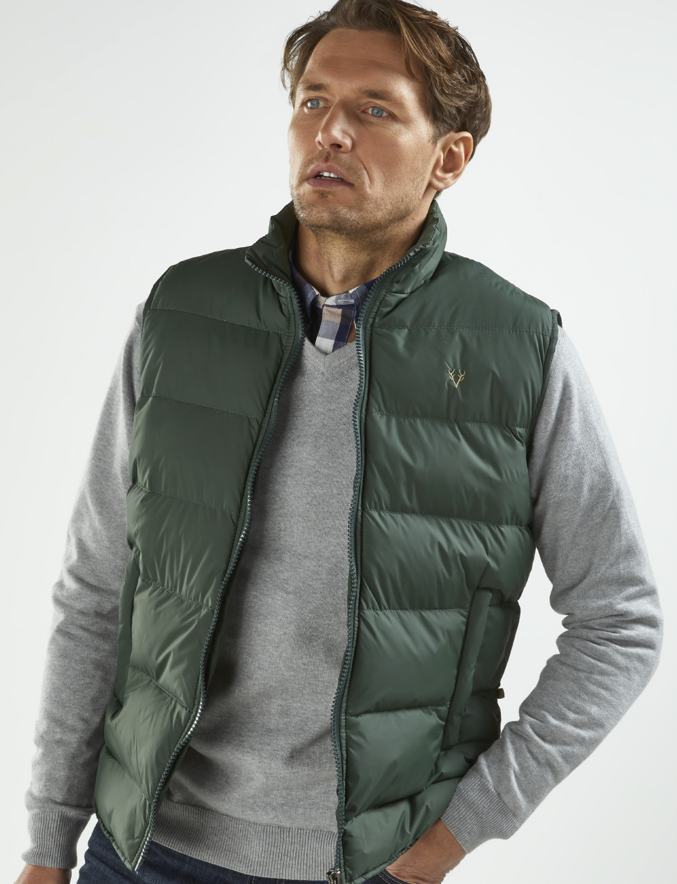 Mens Padded Gilet (3063) Green - by Vedoneire of Ireland - puffy puffa vest  - Vedoneire