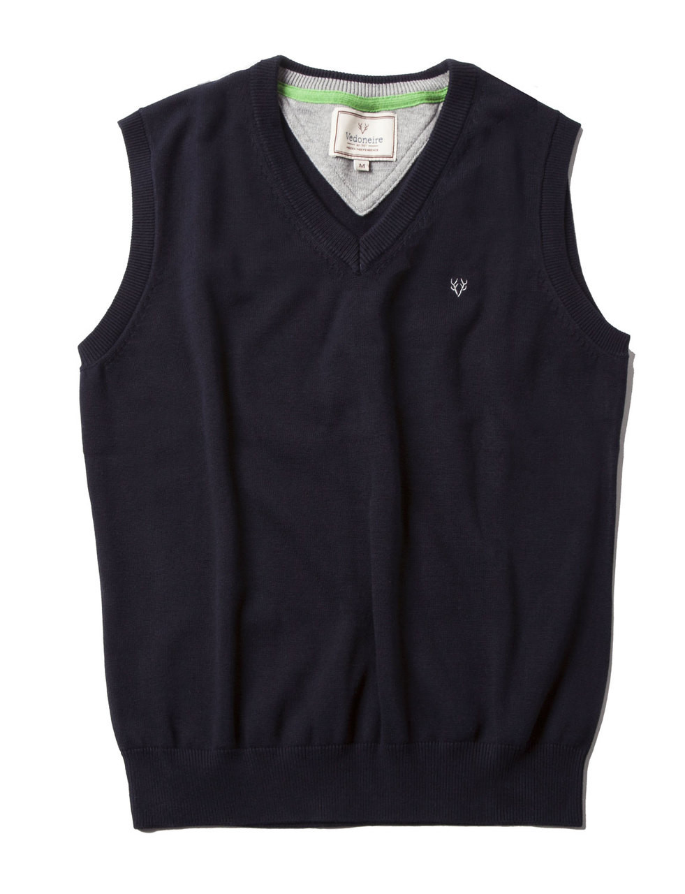 Men's Cotton V-Neck Sleeveless Jumper (4330) Navy Vedoneire