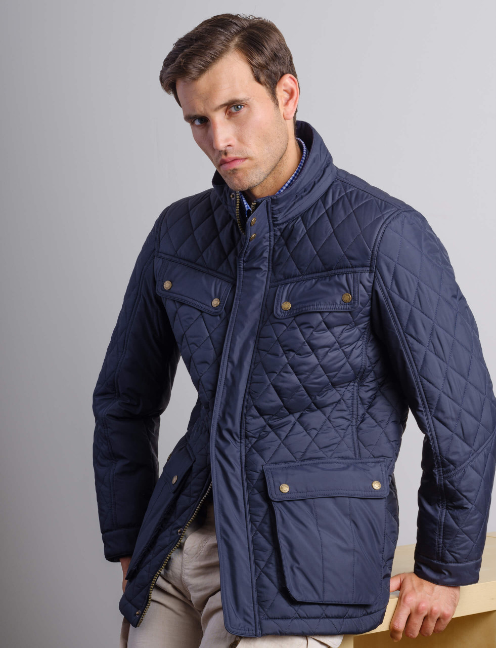 Mens Fleece Lined Quilted Jacket 