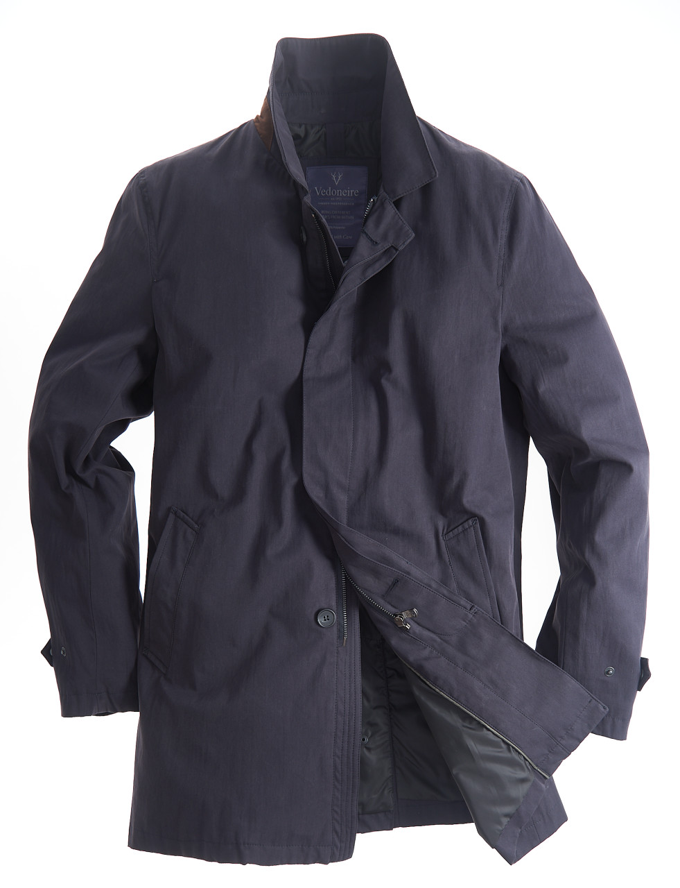 Mens Classic Rain Mac Jackdet in Navy by Vedoneire of Ireland