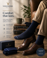Men's 2 Pack Plain Cotton Socks 7-12 Black and Navy (S001)