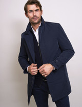 Men's water resistant padded mac, navy, by Vedoneire of Ireland