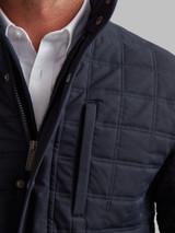 Men's square quilted coat, navy, by Vedoneire of Ireland