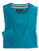 Men's texture cotton crew in teal colour by Vedoneire of Ireland