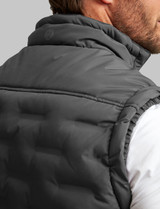 Men's no stitch quilted gilet in charcoal by Vedoneire of Ireland