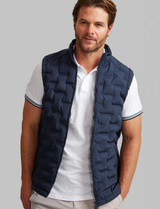 men's modern look no-stitch quilted gilet, navy,  by Vedoneire of Ireland