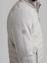 Men's padded jacket with knitted sleeves, grey