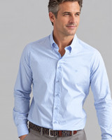 Men's Classic Button Down LS Shirts, Sky Stripe