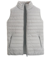 Premium hybrid grey padded gilet with knitted back, by Vedoneire of Ireland