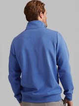 scuba fabric men's half zip in winter blue by Vedoneire of Ireland