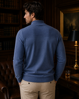 Men's Half Zip Horizontal Rib (4202) Blue Aura
