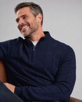 Men's Half Zip Jumper Needle Out (4915) Navy