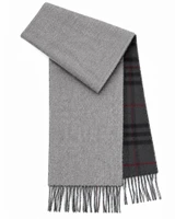 Plaid Plain Scarf (3114) Charcoal Grey