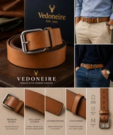 Mens Tan Brown Leather Belt (9001)