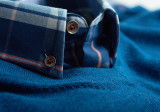 Men's Soft Knit Cotton V-Neck Jumper (4700 Sodalite) blue green palette