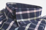Men's Short Sleeve Cotton Shirt (2296 Ducommon) check plaid navy black pink